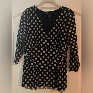 Inc. Polka dot 3/4 sleeve blouse.